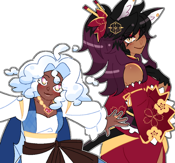 Illaria & Kara D&D Portraits.